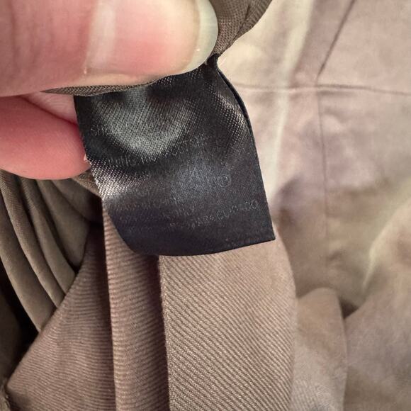 Linen Blend Antonio Melani Taupe Sleeveless Knee Length Dress - Picture 10 of 10